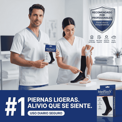 MedSock® - Medias de compresión de turmalina iónica con control de vena várice y acupresión