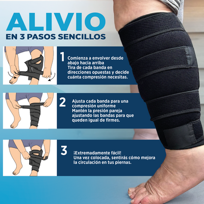 Faja de Compresión para Pantorrillas - Terapia para Piernas Hinchadas, Diabéticas con Ulceras