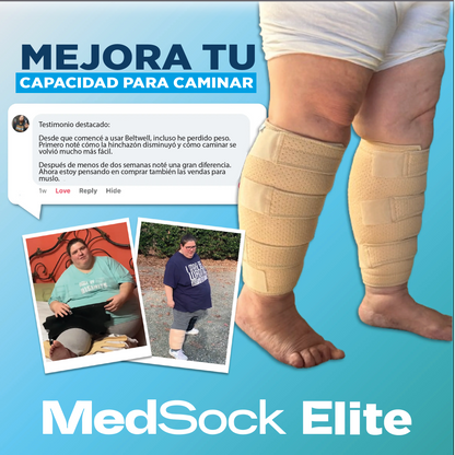 Faja de Compresión para Pantorrillas - Terapia para Piernas Hinchadas, Diabéticas con Ulceras