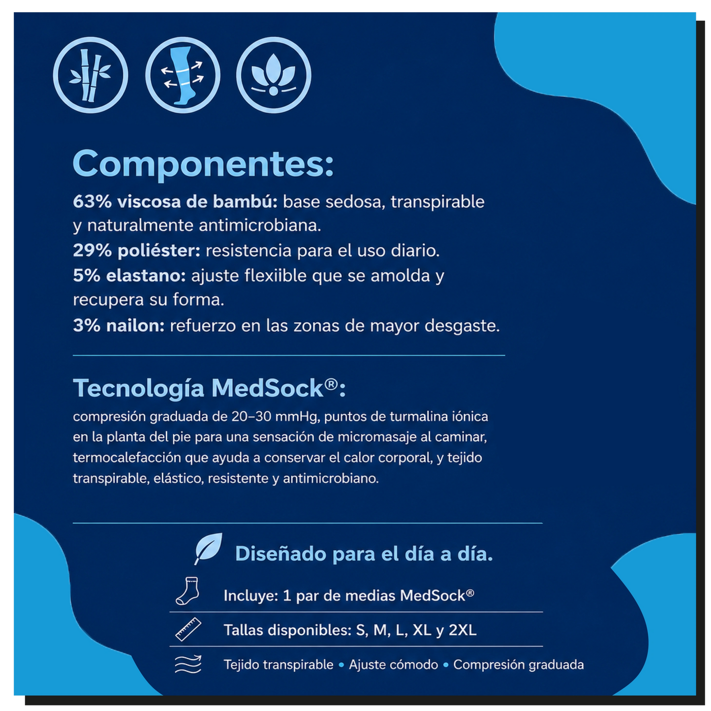 Medias de Compresión de Turmalina Iónica