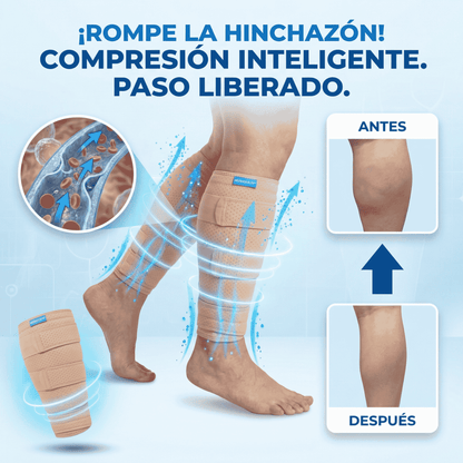 Faja de Compresión para Pantorrillas - Terapia para Piernas Hinchadas, Diabéticas con Ulceras