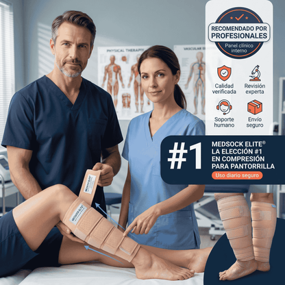 Faja de Compresión para Pantorrillas - Terapia para Piernas Hinchadas, Diabéticas con Ulceras