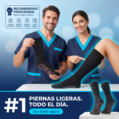 MedSock® - Medias de compresión de turmalina iónica con control de vena várice y acupresión