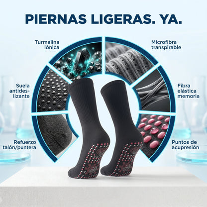 MedSock® - Medias de compresión de turmalina iónica con control de vena várice y acupresión